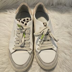 Axel Arigato Clean 90 Triple Sneaker in White Dusty Pink Leopard